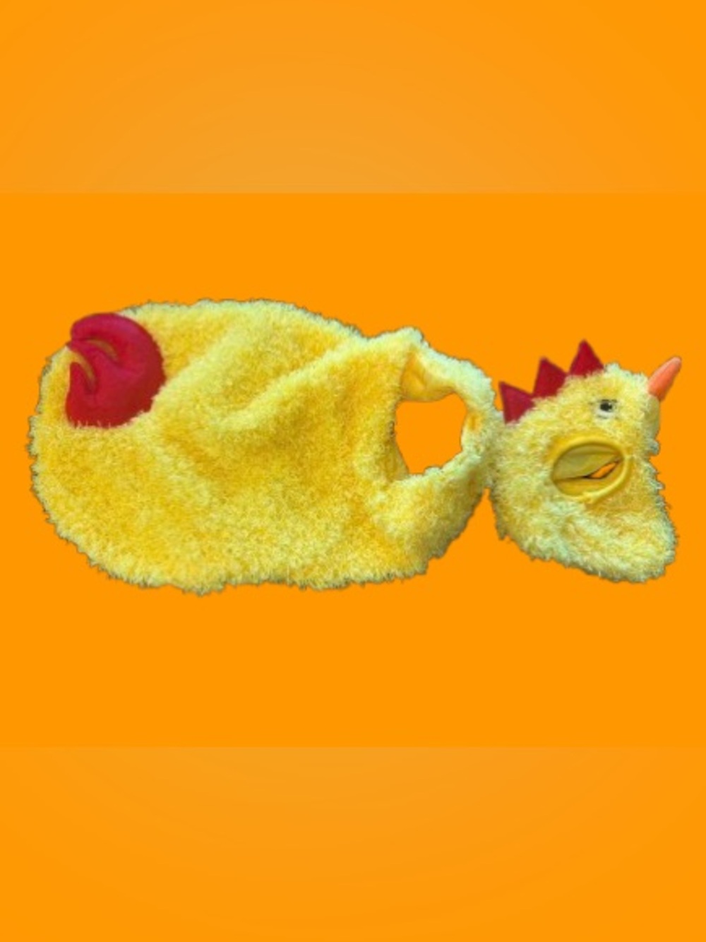 Yellow Plush Chicken 2 Piece Costume for Dogs~Size M